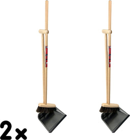 Stoffer en blik met lange steel 97 cm Synx Tools - Metaal Blik - set van 2 Classic Paardenhaar - Veger en blik met lange steel 97 cm - stoffer & blik met lange steel - stoffer en blik houten stelen