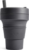 Stojo - Biggie Cup - Koffie / Theebeker - 470 ml - Herbruikbaar - Opvouwbaar - Carbon