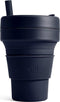 Stojo - Biggie Cup - Koffie / Theebeker - 470 ml - Herbruikbaar - Opvouwbaar - Denim
