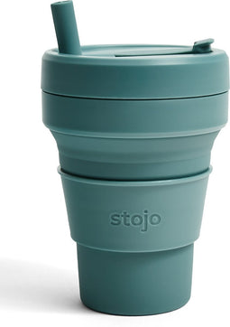 Stojo - Biggie Cup - Koffie / Theebeker - 470 ml - Herbruikbaar - Opvouwbaar - Groen