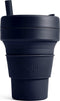 Stojo - Biggie Cup - Koffie / Theebeker - 470 ml - Herbruikbaar - Opvouwbaar - Ink