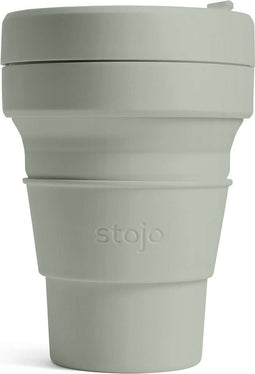 Stojo - Pocket Cup - Koffie / Theebeker - 355 ml - Herbruikbaar - Opvouwbaar - Sage