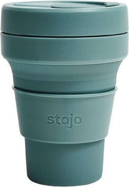 Stojo - Pocket Cup - Koffie / Theebeker - 355 ml - Herbruikbaar - Opvouwbaar - Eucalyptus