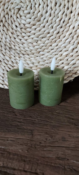 Stompkaars Lyon met LED - 5 x 9 cm - Lichtgroen - 2 stuks