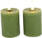 Stompkaars Lyon met LED - 5 x 9 cm - Lichtgroen - 2 stuks