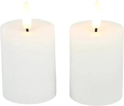 Stompkaars Lyon met LED - 5 x 9 cm - Wit - 2 stuks