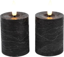 Stompkaars Lyon met LED - 5 x 9 cm - Zwart - 2 stuks
