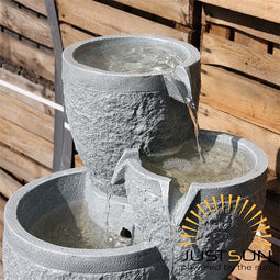 stonE'lite - Fontein 4-traps met solarpaneel Stone-Lite