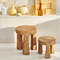 Stool Donna, L Natural / Mahogany wood