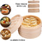 Stoommandje Bamboe - Stoommand met 2 Lagen - 20 x 13,5 cm - 100% Bamboe