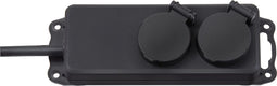 Stopcontactverdeler IP44 2-voudig zwart 2m H07RN-F 3G1,5