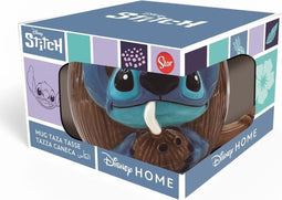 Stor 3d Mok In Geschenkdoos Stitch In Kokosnoot 420ml Blauw