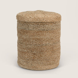 Storage basket with lid, Natural Natural / Jute 100%