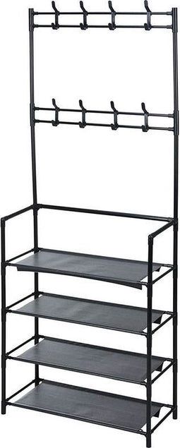 Storage solutions Kledingrek met 4 schappen 60x26x155 cm