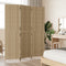 vidaXL - Kamerscherm - 3 - panelen - poly - rattan - beige