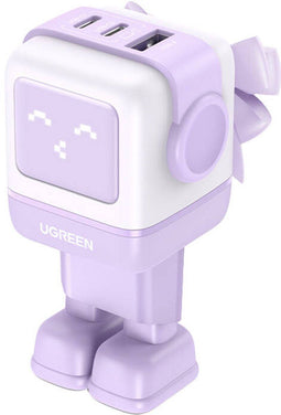 Ugreen Nexode RG - Snellader 65W - 2x USB-C 1x USB - Paars