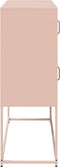 vidaXL - Dressoir - 100,5x39x107 - cm - koudgewalst - staal - roze