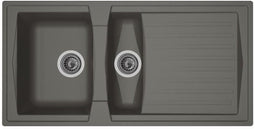 STRADOUR Inbouw spoelbak 1,5 bak + 1 Arena afdruiprek - Hars - 100 x 50 cm - Betongrijs