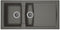 STRADOUR Inbouw spoelbak 1,5 bak + 1 Arena afdruiprek - Hars - 100 x 50 cm - Betongrijs