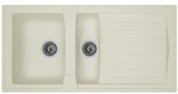 STRADOUR Inbouw spoelbak 1,5 bak + 1 Arena afdruiprek - Hars - 100 x 50 cm - Wit
