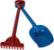 Strand/zandbak set - schep/hark - blauw/rood - 56 cm - buitenspeelgoed