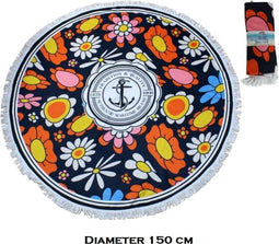 Strandlaken Rond polyester - diameter 150cm - MARITIME