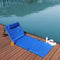 Strandmat met rugleuning, strandbed blauw