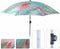 Strandparasol - Dierenprint - Assorti (Groen of Blauw) -met knik mogelijkheid - 142cm doorsnede
