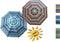 Strandparasol met knik polyester 180x180x190cm gestreept UPF30+
