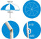 Strandparasol navy blue stripes 180 cm