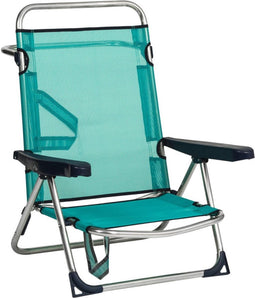 Strandstoel Alco Aluminium Voor meerdere posities Opvouwbaar Groen 62 x 82 x 65 cm (62 x 82 x 65 cm)