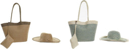 Strandtas DKD Home Decor 43 x 10 x 28 cm Beige Bruin Groen (2 Stuks)