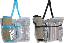 Strandtas DKD Home Decor 44 x 23 x 62 cm Canvas Grijs Blauw Bruin Groen PVC (2 Stuks)