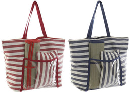 Strandtas DKD Home Decor 55 x 17 x 35 cm Canvas Rood Blauw PVC (2 Stuks)