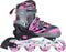 Street Rider Inlineskates Junior Aluminium Roze/grijs Mt 29-32