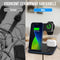 Strex 3-in-1 Draadloze Oplader - Wireless Charger - 15W Fast Charger - Oplaadstation Met Snellader Geschikt Voor Smartphone/iPhone/Apple Watch/AirPods