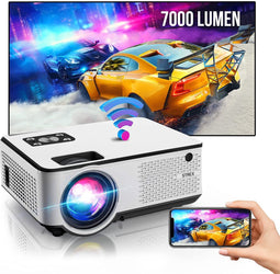 Strex Beamer - HD 1920x1080P - 7000 Lumen - Streamen Vanaf Je Telefoon Met WiFi - Mini Projector - Incl. 100" Projectiescherm