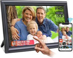 Strex Digitale Fotolijst met WiFi - 15.6 Inch Touchscreen - Full HD 1920x1080 - Frameo software via App