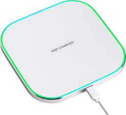 Strex Draadloze Oplader 15W - Inclusief Kabel - QI Snellader - Wireless Charger - Fast Charger - LED Indicatie - Wit