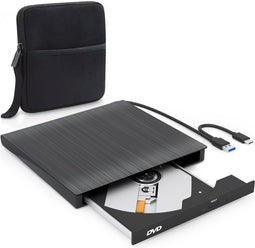 Strex Externe DVD Speler En Brander - Met Hoes - CD/DVD - Plug & Play - USB 3.0 DVD Speler - Geschikt voor Windows, Mac en Linux - Optical Drive