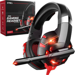 Strex Gaming Headset met Microfoon Rood - PC + PS4 + PS5 + Xbox One + Xbox Series