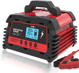 Strex Industriele Acculader - 12/24V 5/10/25A - Reparatiemodus - Druppellader - Accu Lader voor Auto / Motor / Scooter / Boot / Camper