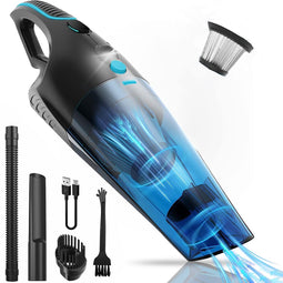 Strex Kruimeldief - Snoerloos - Kruimelzuiger Nat & Droog - 3 Opzetstukken - 14000PA - HEPA Filter - LED Verlichting - Extra Krachtig - Handstofzuiger