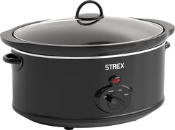 Strex Slowcooker 6.5L - Uitneembare Keramische Binnenpan - Warmhoudfunctie - Slow Cooker - Zwart