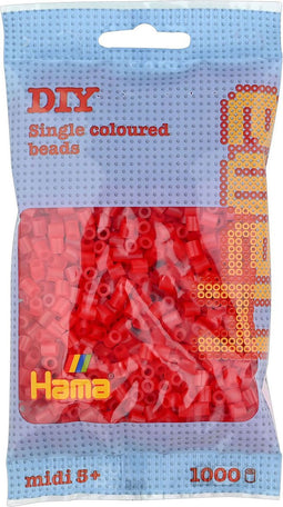 Strijkkralen 1000 Stuks Rood Doorzichtig