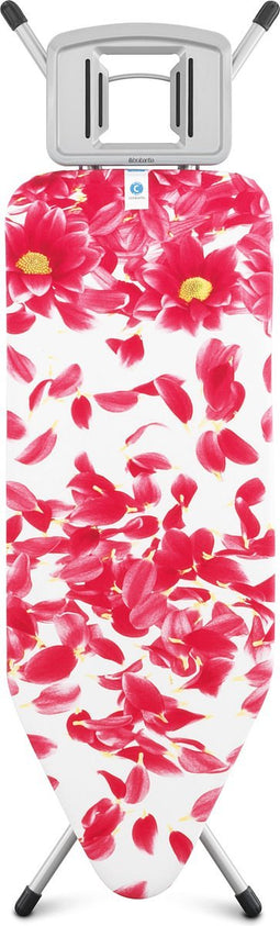 Strijktafel 124x45 cm Pink Santini met solide strijkerhouder, Metallic Grey frame 25