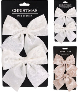 Strik velvet set van 2sts 2ass kerstversiering I