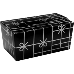 Strikken - Ballotin | Strikken | karton + PP | 250gr | 113x62x55mm | zwart/zilver | 50 stuks