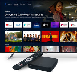 STRONG - Streaming Box Android TV + DVB-T 4K UHD - SRT420 - Chromecast Ingebouwd - Google Voice Assistant Compatibel - Dolby Atmos & Dolby Vision - Gemakkelijk te installeren - Zwart