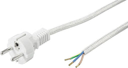 Stroomsnoer voor strijkijzer met nylon mantel - rechte stekker - 3 meter